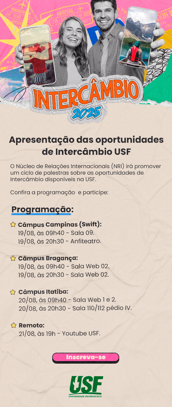 Apresentação das oportunidades de Intercâmbio da USF