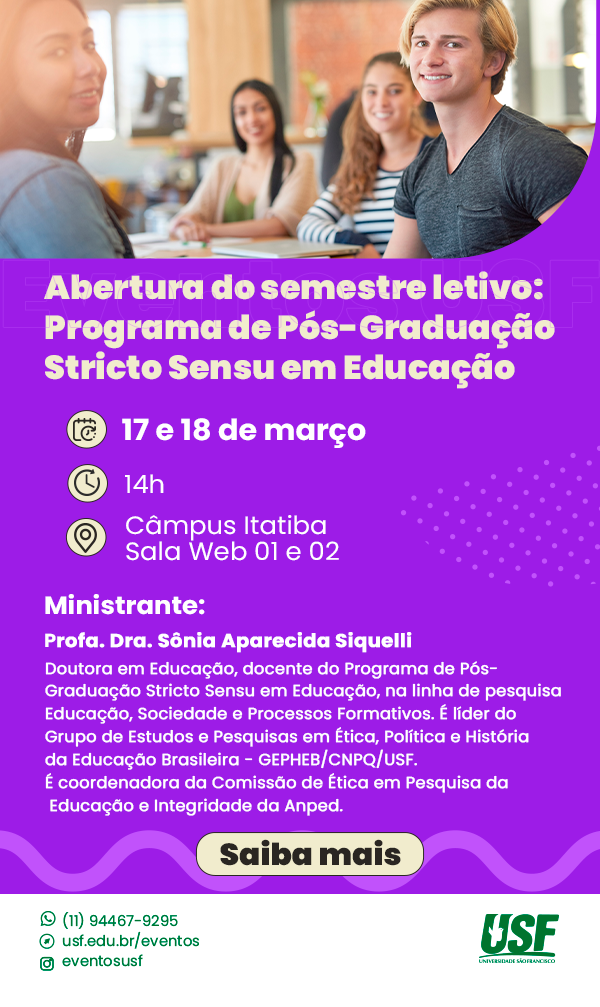 Abertura do semestre letivo: Programa de Pós-Graduação Stricto Sensu em Educação